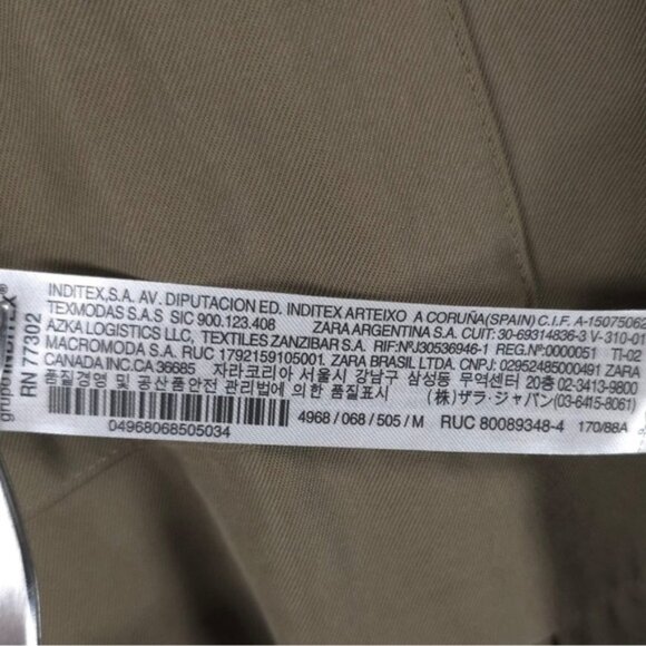 NWT ZARA Viscose Blend Ruffle Peplum Army Green Jacket Open Front 4968/068/M - Picture 14 of 14